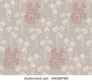 red small vector flowers pattern on brown background