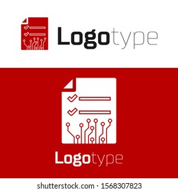Red Smart contract icon isolated on white background. Blockchain technology, cryptocurrency mining, bitcoin, altcoins, digital money market. Logo design template element. Vector Illustration