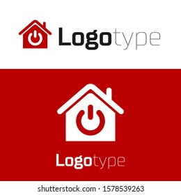 Red Smart home icon isolated on white background. Remote control. Logo design template element. Vector Illustration