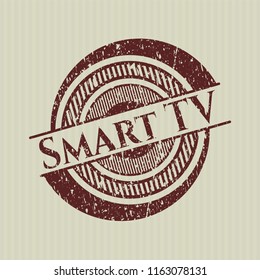 Red Smart TV distress rubber grunge texture seal