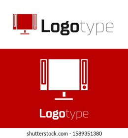 Red Smart Tv icon isolated on white background. Television sign. Logo design template element. Vector Illustration