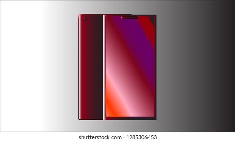 A red smartphone.
