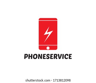 Icono de batería de carga del teléfono inteligente rojo aislado en fondo blanco. Elemento de plantilla de diseño del logotipo.