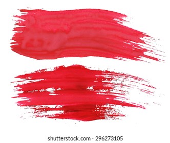 Red smears of brush