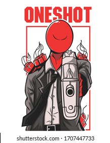 red smile , character design , poster concept