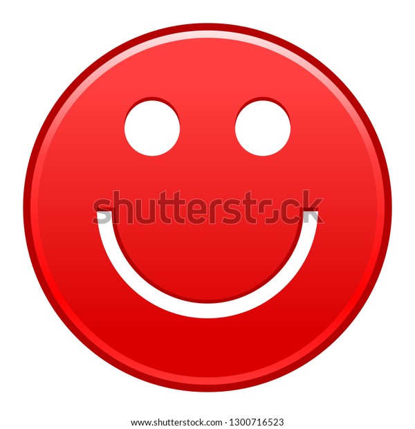 Red Smiling Face Cheerful Happy Emoticon Stock Vector (Royalty Free ...