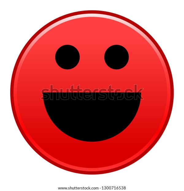 Red Smiling Face Cheerful Happy Emoticon Stock Vector (Royalty Free ...