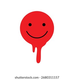 Elemento de emoticono de cara sonriente roja