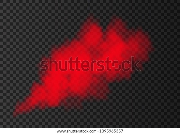 透明な背景に赤い煙がはじけた 色蒸気爆発特殊効果 火の霧または霧のテクスチャのリアルなベクトル柱 のベクター画像素材 ロイヤリティフリー