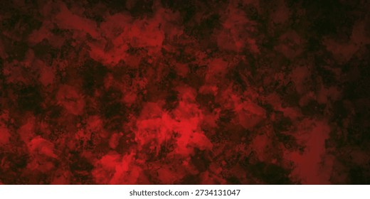 Red smoke overlay effect on black background. Vector realistic illustration of abstract hot fire and flame clouds in hell, paint powder sprayed in air, magic power, spooky Halloween atmosphere design