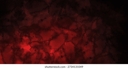 Red smoke overlay effect on black background. Vector realistic illustration of abstract hot fire and flame clouds in hell, paint powder sprayed in air, magic power, spooky Halloween atmosphere design
