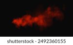 Red smoke, smog cloud on podium or stage, isolated transparent special effect. Vector illustration, fog vapor over ground or water surface, magic haze.	