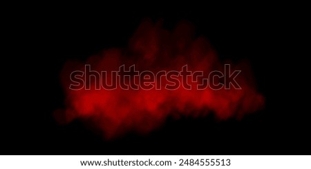 Red smoke, smog cloud on podium or stage, isolated transparent special effect. Vector illustration, fog vapor over ground or water surface, magic haze.	