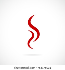 Red smoke steam icon vector illustration on white background