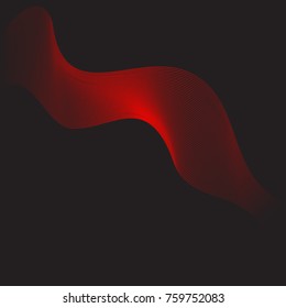 Red smoke wave on dark background.Vector illustration. EPS 10