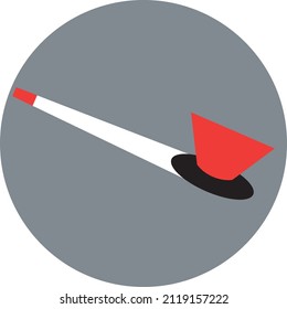 Red smoking pipe, illustration, vector on a white background.
