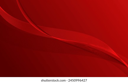 red smooth business lines wave curves with gradient abstract background