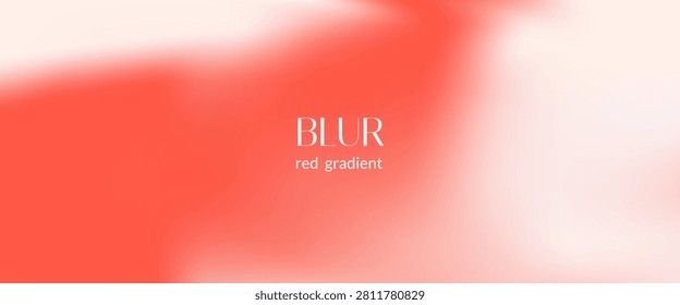 Red and smooth gradient with white rose gradation for beauty poster. Soft red on creamy smooth blur backdrop with degrade. Vector dreamy gradient banner for fashion presentaion.