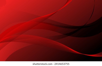 red smooth lines wave curves with soft gradient abstract background