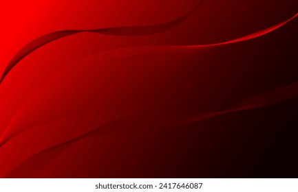 red smooth lines wave curves on gradient abstract background