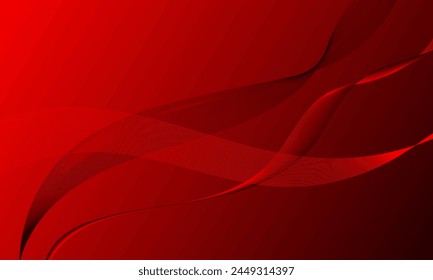 Rote glatte Linien Wellenkurven mit weichem Gradienten Abstrakter Hintergrund