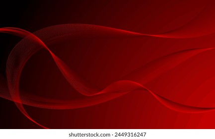 líneas rojas suaves ondean curvas sobre fondo abstracto de degradado suave