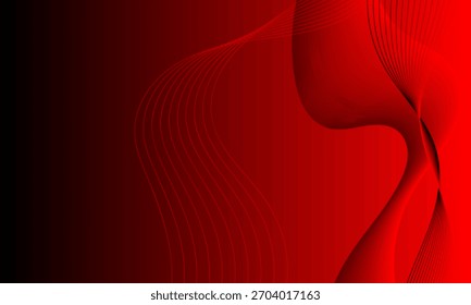 Líneas suaves rojas Curvas de onda Gradiente suave Fondo abstracto
