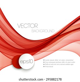 Red Smooth wave stream line abstract header layout. Vector illustration