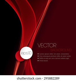 Red Smooth wave stream line abstract header layout. Vector illustration