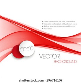 Red Smooth wave stream line abstract header layout. Vector illustration