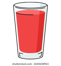 red smoothie juice drink beverage healthy nature flat color vector illustration template design