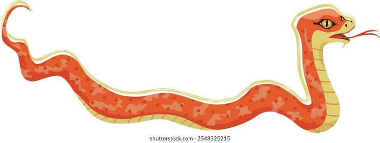 A red snake isolated on white background. Year of the Serpent. Vector illustration.