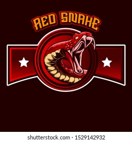 the red snake mascot logo badge 