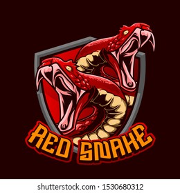 red snake mascot logo template