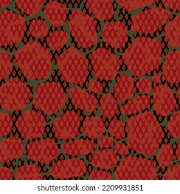Red snake skin mosaic pattern