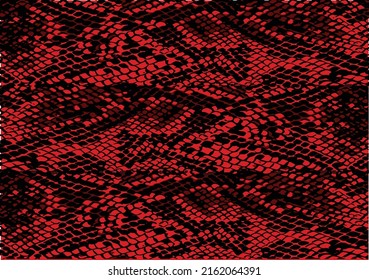 red snake vector hand drawn design