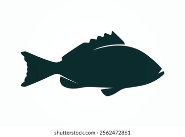 red snapper fish silhouette vector art