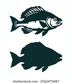 red snapper fish silhouette vector art