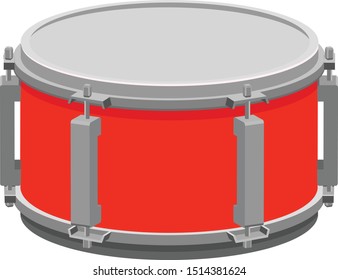 Red snare drum vector illustration