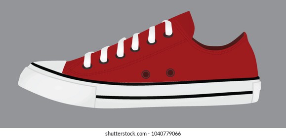 Red sneaker shoe. vector illustration