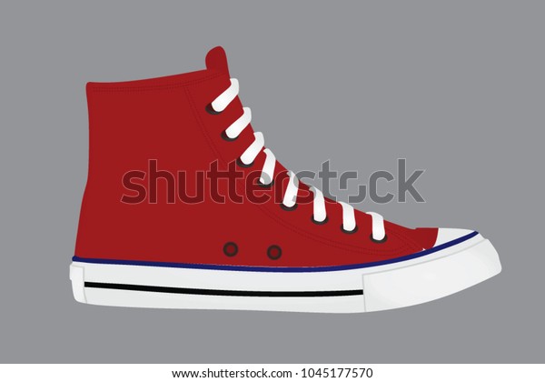 Red Sneaker Shoe Vector Illustration Stock Vector Royalty Free