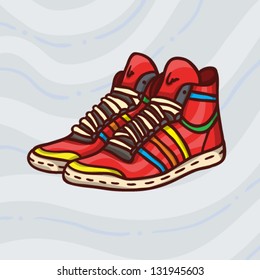 Red sneakers