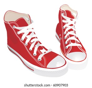 Red Sneakers Stock Vector (Royalty Free) 106208477 | Shutterstock
