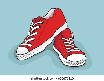 Red sneakers