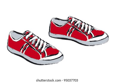 Red sneakers