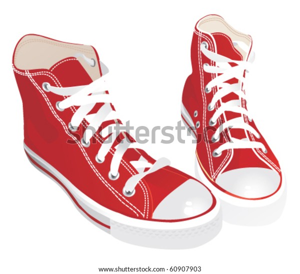 Red Sneakers Stock Vector (Royalty Free) 60907903