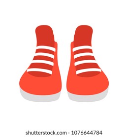 Red sneakers vector Illustration on a white background