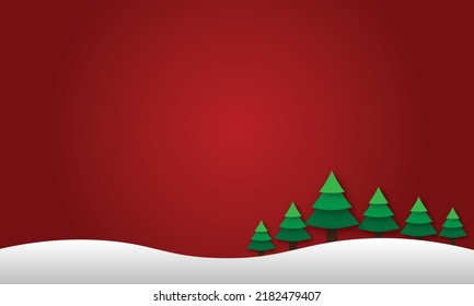 red and snow christmas background  vector

