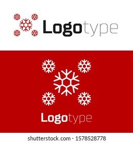 Red Snow icon isolated on white background. Logo design template element. Vector Illustration