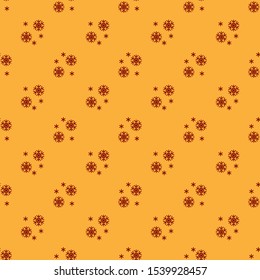 Red Snow icon isolated seamless pattern on brown background.  Vector Illustration